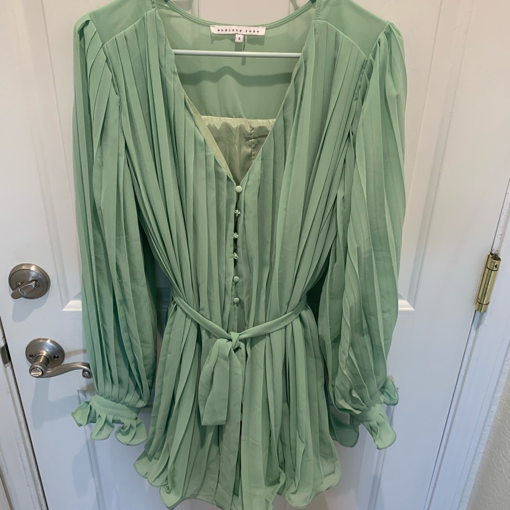 Vici seafoam ruffle romper